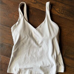 Lululemon size 4 white align waist length tank top